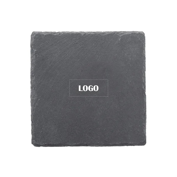Square shape slate coaster with 1 color silkscreen imprint on 1... from ASI 37218 Athena Promo (tm)