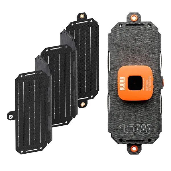 This foldable solar panel provides up to 7.5 watts to its... from ASI 46170 Compass Industries Inc