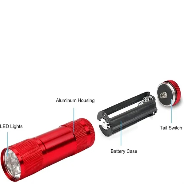 Bright, durable, portable 9-LED mini flashlights in 6 colors, perfect for... from ASI 98766 Yanlee Trading Co Ltd