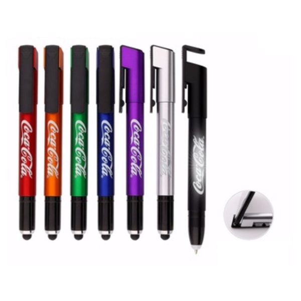 3-in-1 Light Up Logo Stylus Pen with Phone Holder with a... from ASI 37218 Athena Promo (tm)