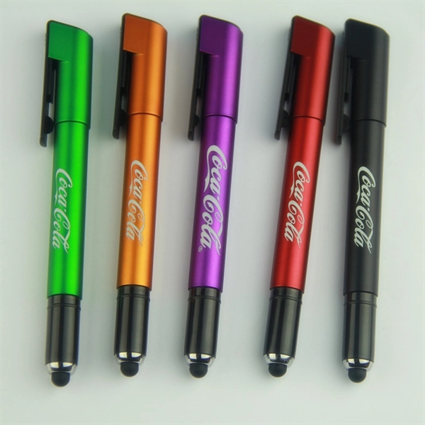 3-in-1 Light Up Logo Stylus Pen with Phone Holder with a... from ASI 37218 Athena Promo (tm)