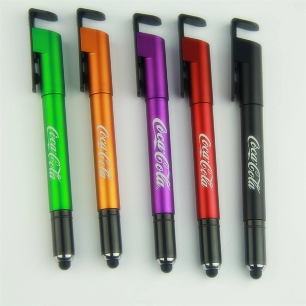 3-in-1 Light Up Logo Stylus Pen with Phone Holder with a... from ASI 37218 Athena Promo (tm)