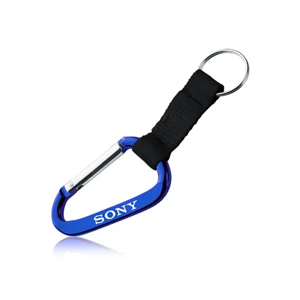 Metallic color carabiner with strap makes for a perfect promotional product.... from ASI 39552 BEL Promo