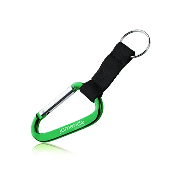 Metallic color carabiner with strap makes for a perfect promotional product.... from ASI 39552 BEL Promo
