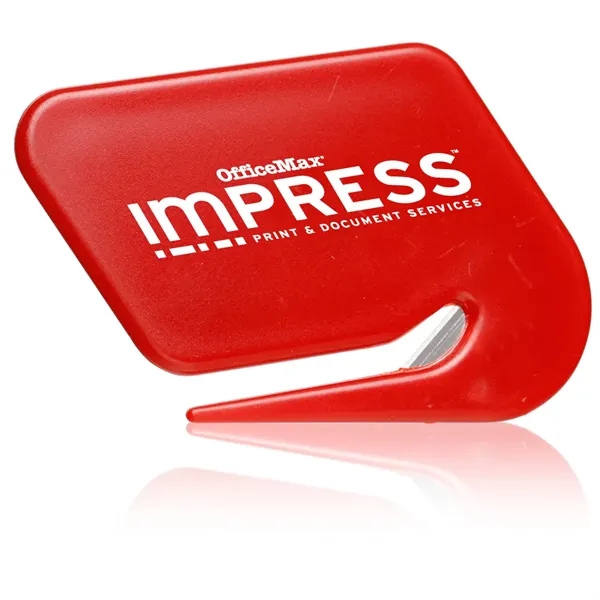 3"W x 2"H promotional plastic letter opener with sharp stainless steel... from ASI 39552 BEL Promo