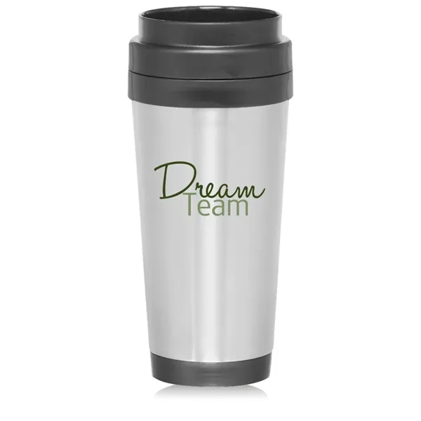 Insulated stainless steel 16 oz. travel mug. Dimensions: 3.25" W x... from ASI 39552 BEL Promo