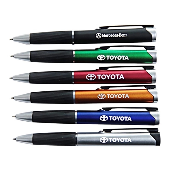 Ballpoint lightup logo pen with a painted metallic surface, metal clip,... from ASI 37218 Athena Promo (tm)