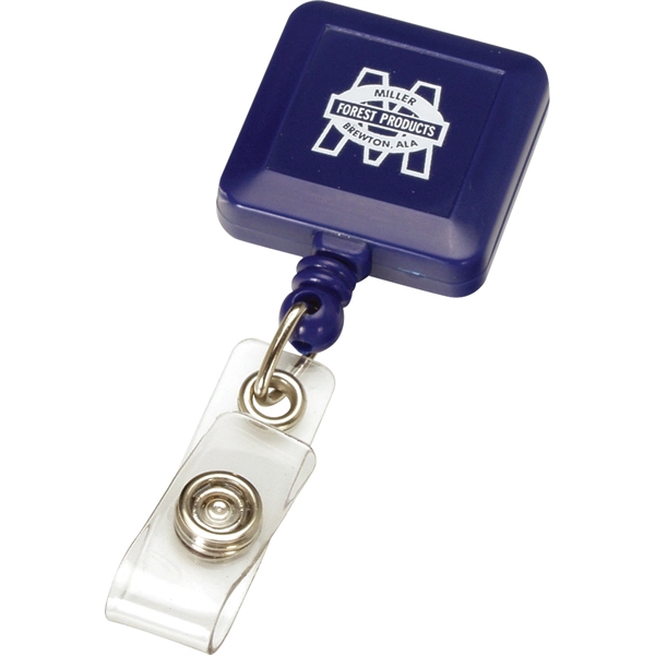Square retractable badge reel with pocket clip on back.... from ASI 54100 Fields Manufacturing Inc / TargetLine®