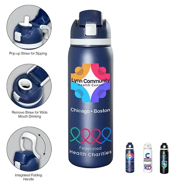 Meet the 'Flex" 27 oz. double-wall stainless steel insulated bottle built... from ASI 62660 Innovation Line