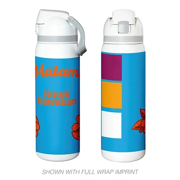 Meet the 'Flex" 27 oz. double-wall stainless steel insulated bottle built... from ASI 62660 Innovation Line
