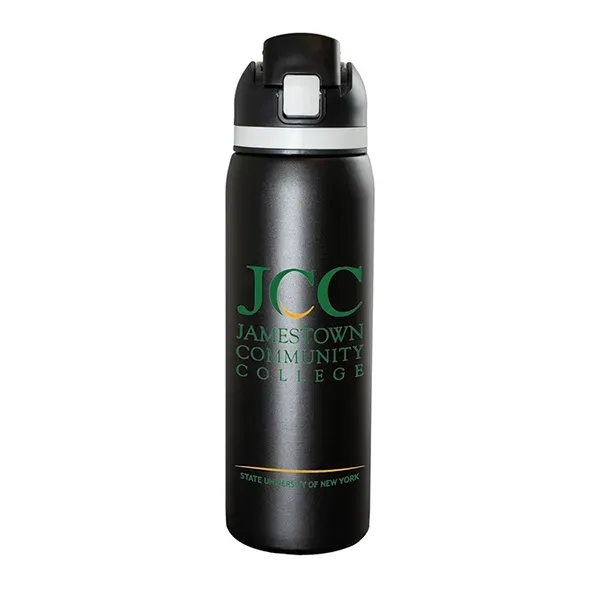 Meet the 'Flex" 27 oz. double-wall stainless steel insulated bottle built... from ASI 62660 Innovation Line