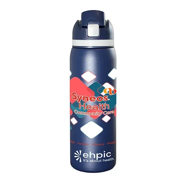 Meet the 'Flex" 27 oz. double-wall stainless steel insulated bottle built... from ASI 62660 Innovation Line