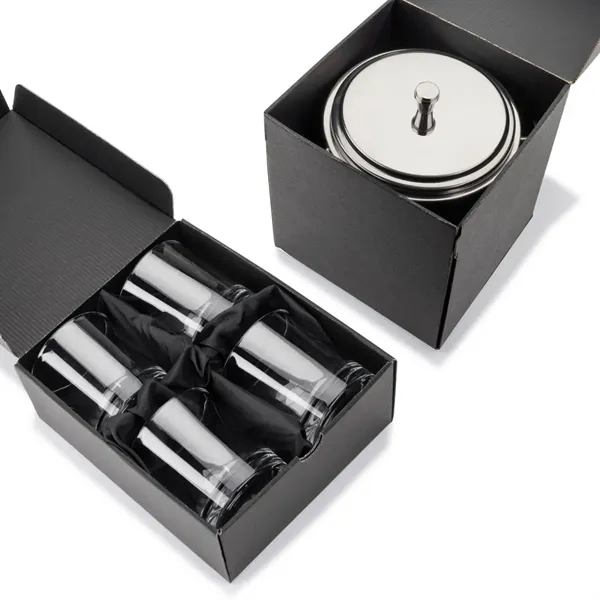 The Milano Ice Bucket & On-the-Rocks Glasses Set delivers a clean,... from ASI 84592 St Regis Group