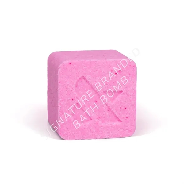 Custom colored bath bomb, with logo pressed into the top of... from ASI 38850 Bath Promotions