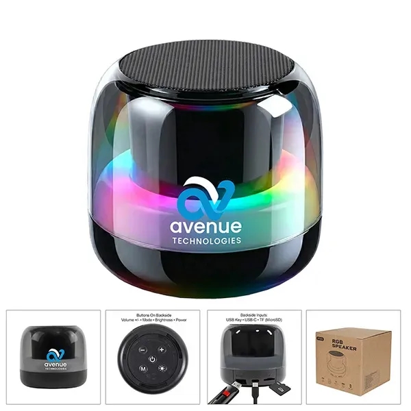 Bluetooth Speaker with 5W TWS technology in a clear black color... from ASI 62660 Innovation Line