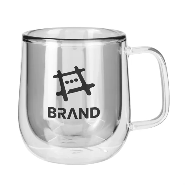 8.4 oz. double-walled glass mug with vibrant colored interior and modern... from ASI 61966 HPG / Best Promotions USA