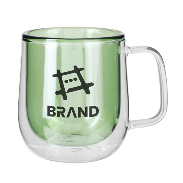 8.4 oz. double-walled glass mug with vibrant colored interior and modern... from ASI 61966 HPG / Best Promotions USA
