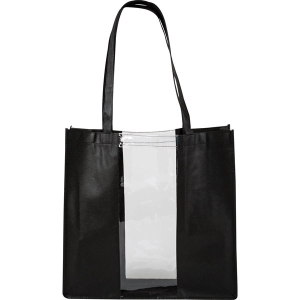 Tote bag with clear window made from 100% non-woven material.... from ASI 54100 Fields Manufacturing Inc / TargetLine®