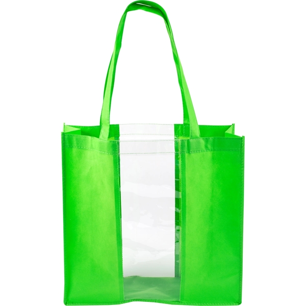 Tote bag with clear window made from 100% non-woven material.... from ASI 54100 Fields Manufacturing Inc / TargetLine®