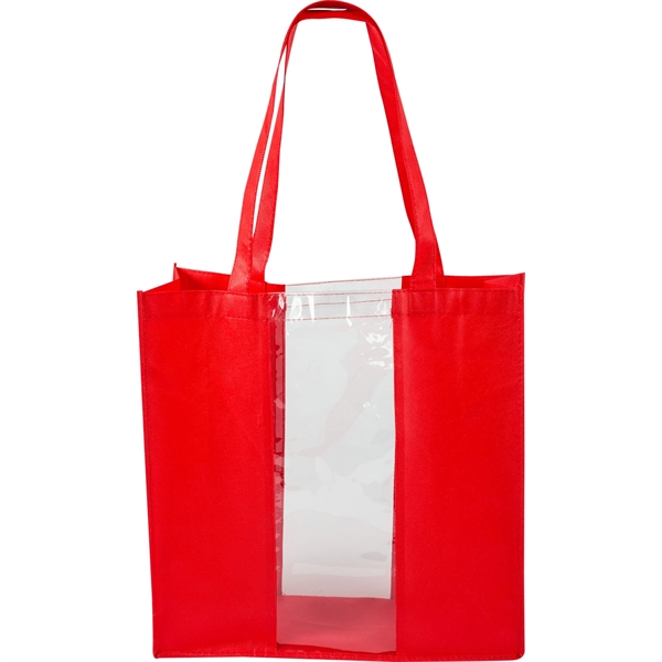 Tote bag with clear window made from 100% non-woven material.... from ASI 54100 Fields Manufacturing Inc / TargetLine®