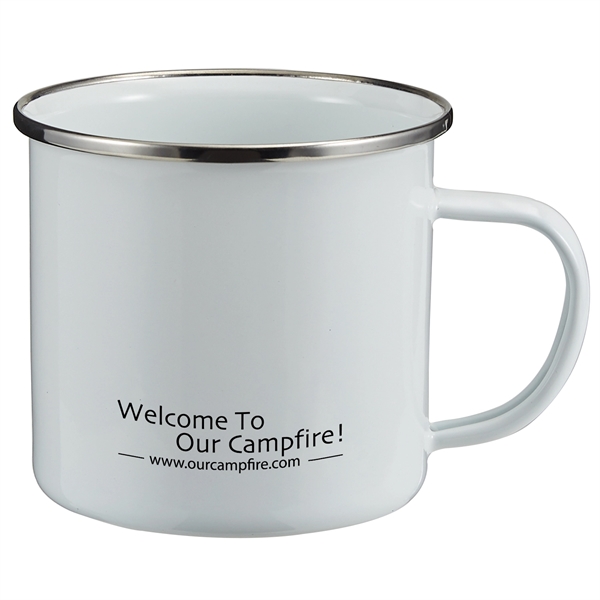 16 oz. camping mug with speckled exterior, white interior, stainless steel... from ASI 52840 Evans Manufacturing