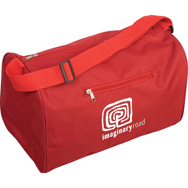 Duffel bag with stitched seams, a front zippered pocket, and a... from ASI 54100 Fields Manufacturing Inc / TargetLine®
