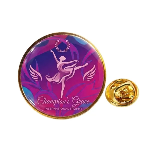1.3-inch Epoxy butterfly clutch lapel pin plus full color epoxy dome... from ASI 37218 Athena Promo (tm)