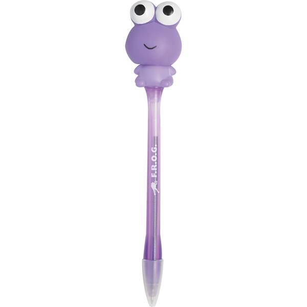 Translucent pen measuring 8" with a light-up frog topper, medium point,... from ASI 54100 Fields Manufacturing Inc / TargetLine®