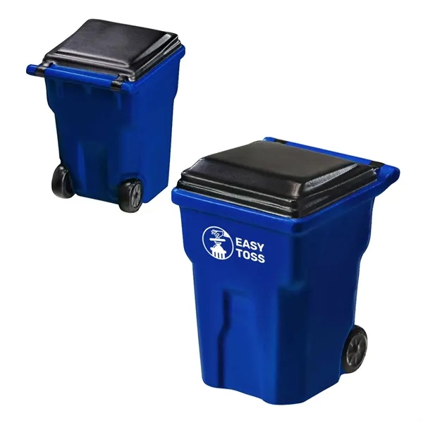 3.38" trash can shape stress reliever made of PU foam.... from ASI 63549 Jornik Manufacturing Corp