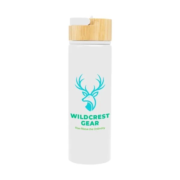 27 oz. recycled aluminum bottle with double wall construction and bamboo... from ASI 61125 Hit Promotional Products / Hit®