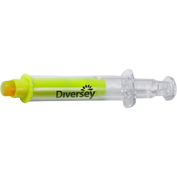 Syringe-shaped highlighter with gel ink that's designed to not smear, bleed,... from ASI 54100 Fields Manufacturing Inc / TargetLine®