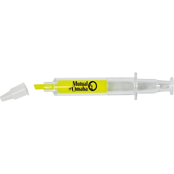 Highlighter available in five colors in the shape of a syringe.... from ASI 54100 Fields Manufacturing Inc / TargetLine®