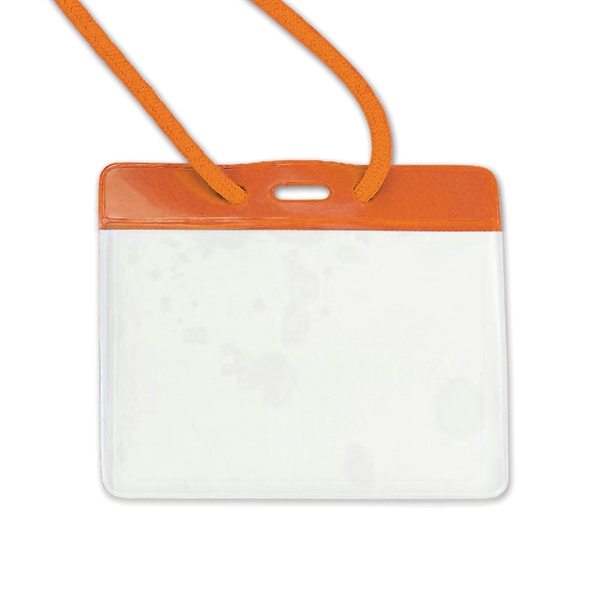 Color-coded badge/nametag holders quickly identify employees or visitors by bar color... from ASI 79898 Promovision / PROMOVISION