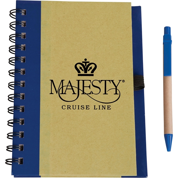 Eco spiral notebook with 5 1/2" paper barrel pen.... from ASI 54100 Fields Manufacturing Inc / TargetLine®