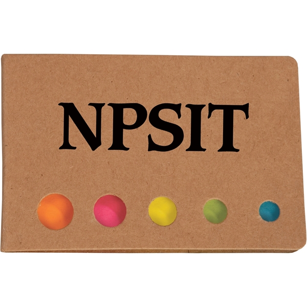 Sticky flag tote with a cardboard cover containing five assorted color... from ASI 54100 Fields Manufacturing Inc / TargetLine®