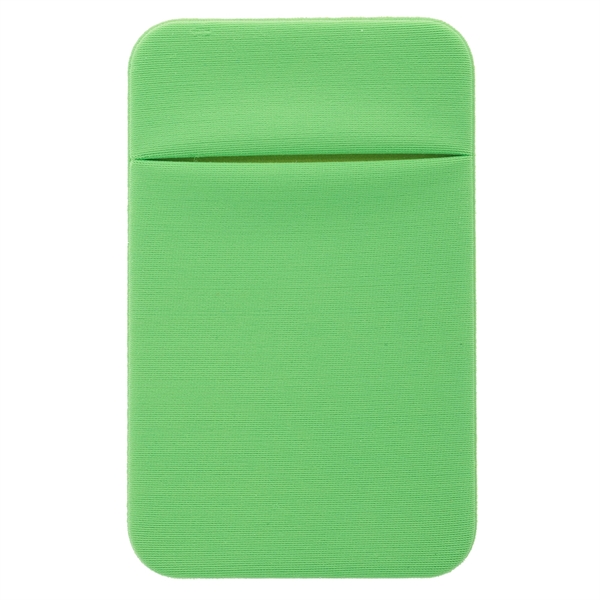 Knit fabric phone wallet that contains a sticker on the back.... from ASI 39552 BEL Promo