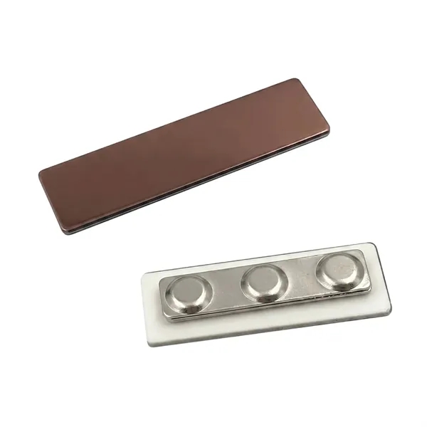 Stainless steel name plate magnet badge plus laser engraved on 1... from ASI 37218 Athena Promo (tm)