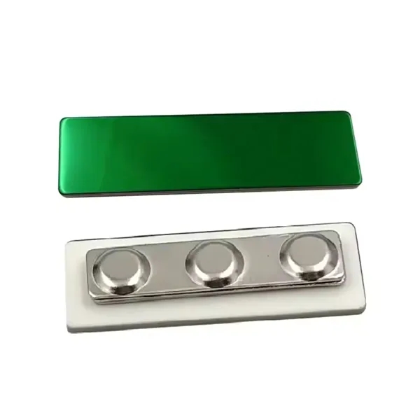 Stainless steel name plate magnet badge plus laser engraved on 1... from ASI 37218 Athena Promo (tm)