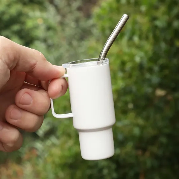 Adorable 2 oz. stainless steel mini tumbler with lid and straw-perfect... from ASI 61966 HPG / Best Promotions USA