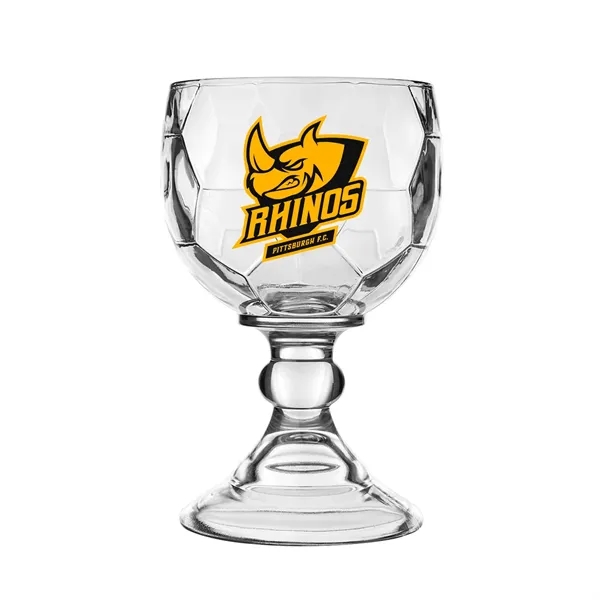 This 21 oz. Glass Chalice has an embossed soccer pattern for... from ASI 62088 IDProductsource