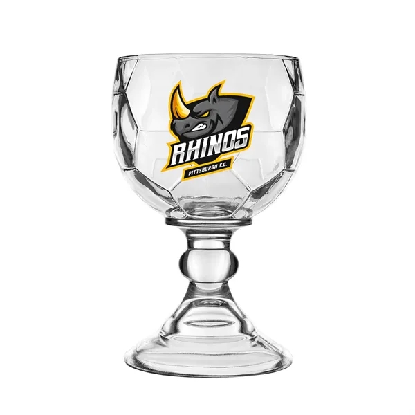 This 21 oz. Glass Chalice has an embossed soccer pattern for... from ASI 62088 IDProductsource