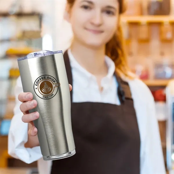 27 oz. stainless steel grip travel mug with spill prevention slide... from ASI 39552 BEL Promo