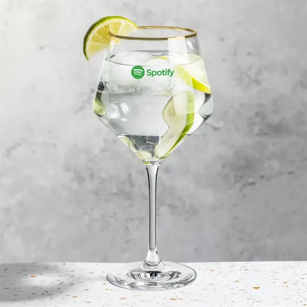 The Tucson Gold RIm Stemmed Gin & Tonic Glass features a... from ASI 84592 St Regis Group