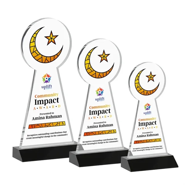 Item #AWARD AWV433-K Crescent & Star VividPrint™ Award - Black