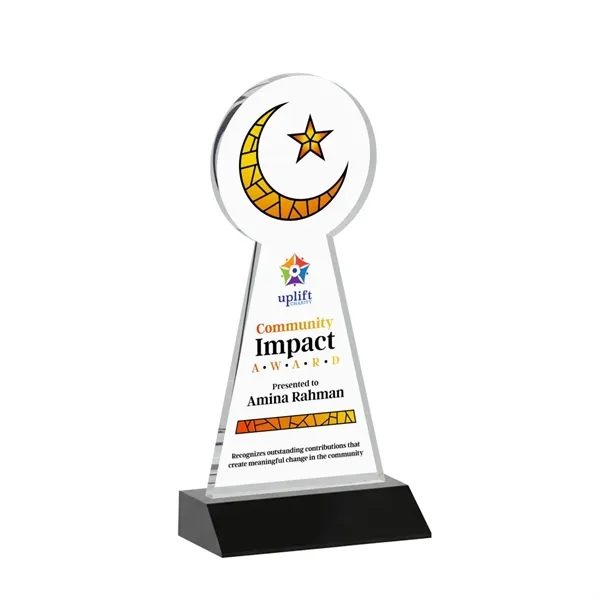 Item #AWARD AWV433-K Crescent & Star VividPrint™ Award - Black