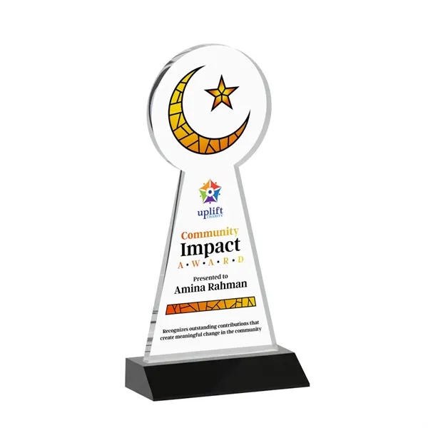 Item #AWARD AWV433-K Crescent & Star VividPrint™ Award - Black