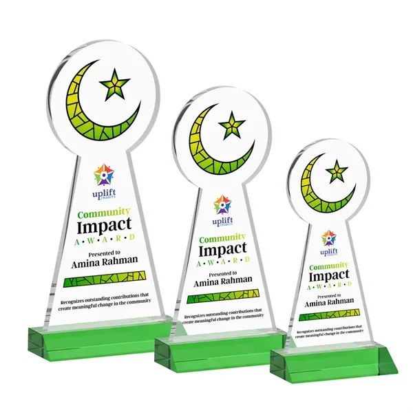 Item #AWARD AWV433-G Crescent & Star VividPrint™ Award - Green