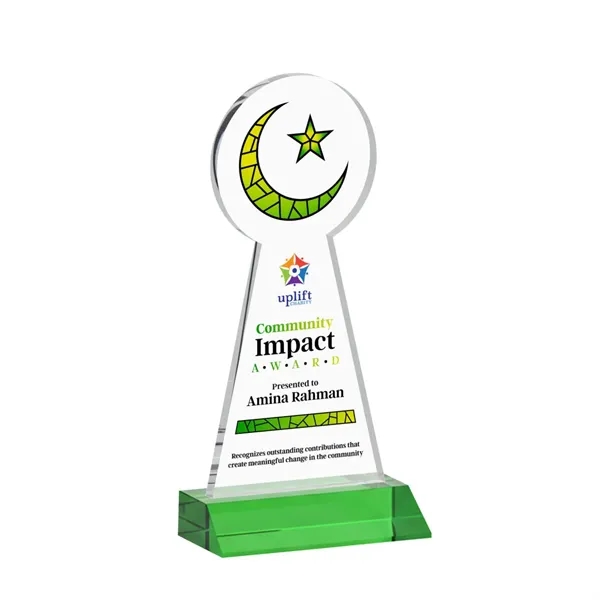 Item #AWARD AWV433-G Crescent & Star VividPrint™ Award - Green