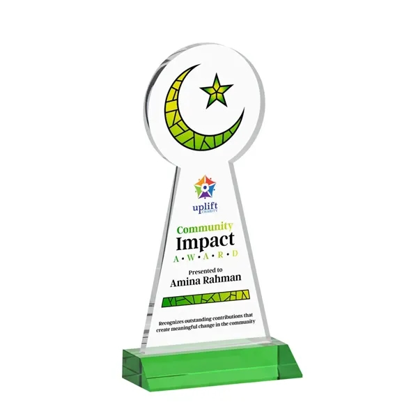 Item #AWARD AWV433-G Crescent & Star VividPrint™ Award - Green