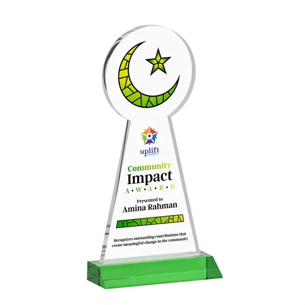 Item #AWARD AWV433-G Crescent & Star VividPrint™ Award - Green